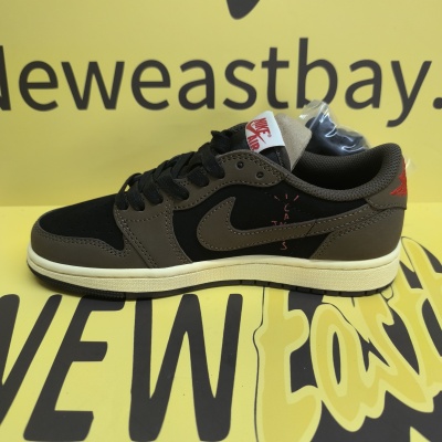 GET Travis Scott x Air Jordan 1 Low Black Grey Low Help Replica,  DM7866-001 02
