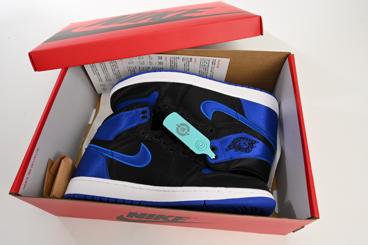  Jordan 1 Retro High Satin Royal (Numbered) 921193-007, Replica Shoes