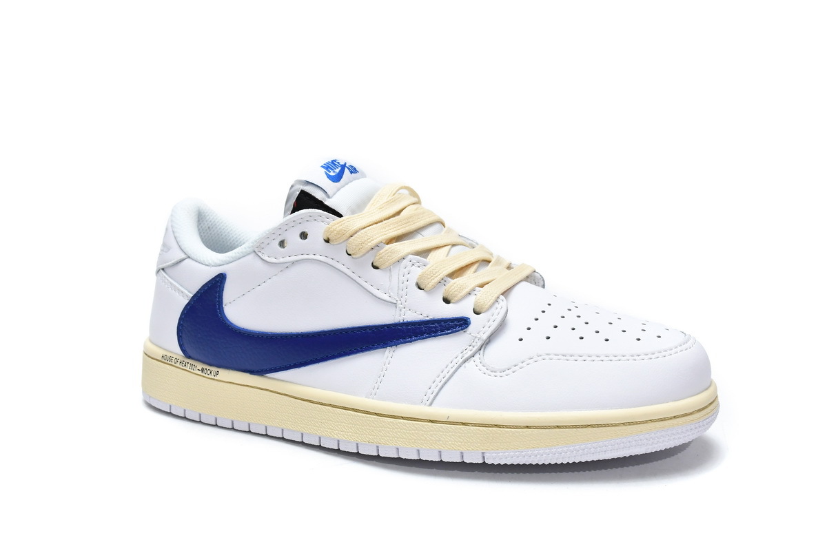Travis Scott x Air Jordan 1 Low White Blue  DH68369-186, Replica Shoes