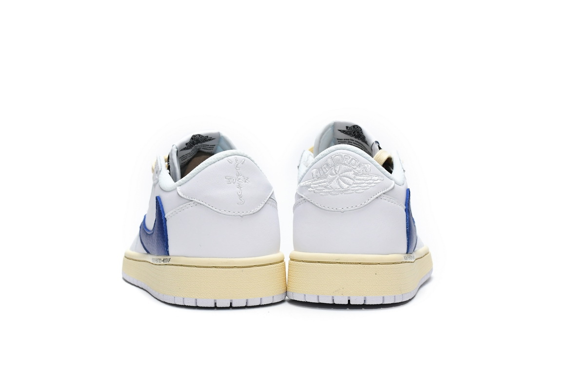 Travis Scott x Air Jordan 1 Low White Blue  DH68369-186, Replica Shoes