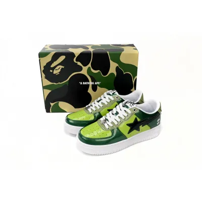 Special Sale A Bathing Ape Bape Sta Low Black Green Mirror Surface 1H20 190 046 02