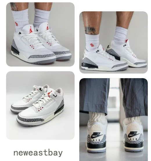 Neweastbay Jordan 3 Retro White Cement Reimagined