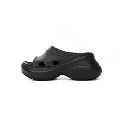 BALENCIAGA Pool Crocs Black 677389 W158E 1000  01