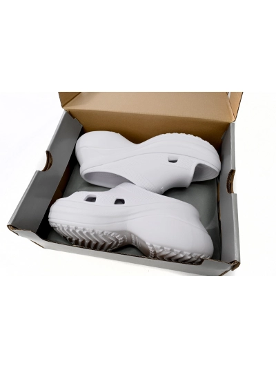 POP   BALENCIAGA Pool Crocs White 677389 W1S8E 9000  02