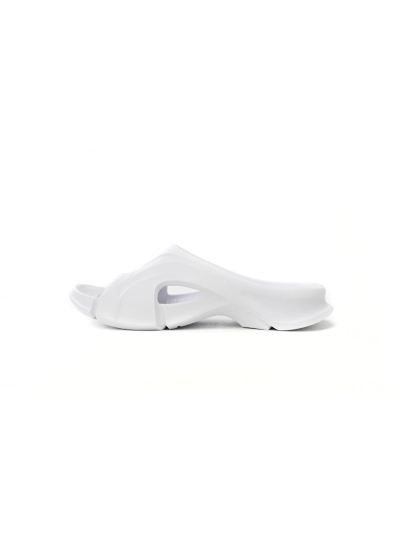 POP   Balenciaga Mold Slide Sandal White 653874 W3CE2 9000 01