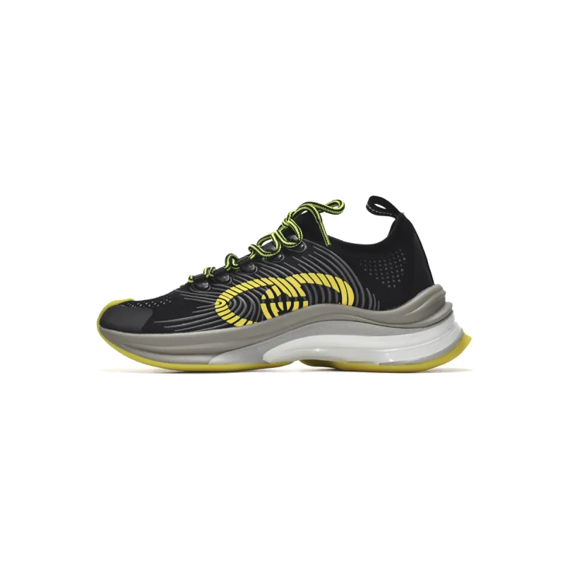 Gucci Run Sneakers Black Yellow 680939-USM10-8480 