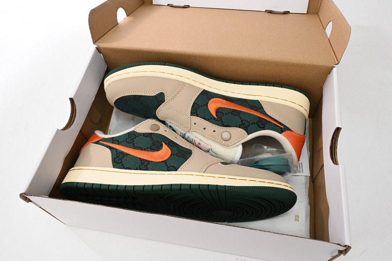Air Jordan 1 Low Green Orange Hook AV3918-698 