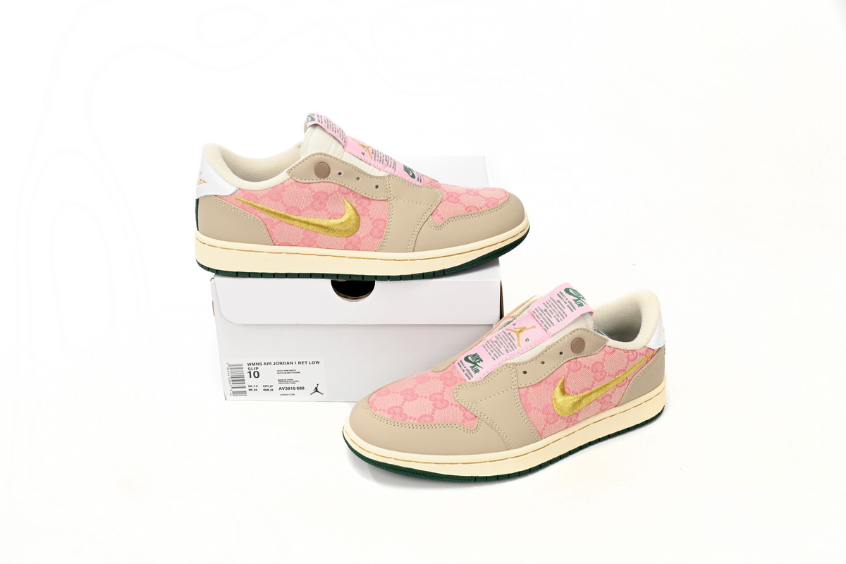 Air Jordan 1 Low Pink Gold Hook AV3918-688 