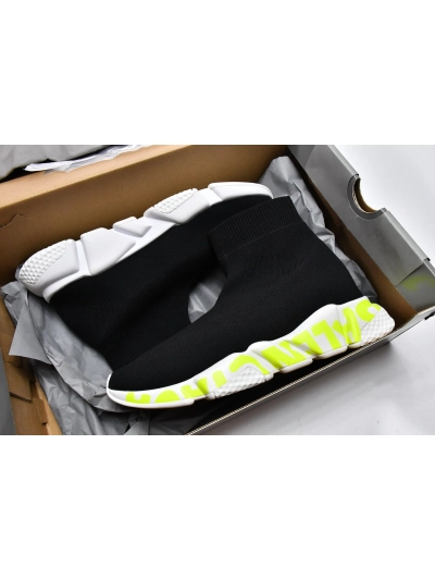 PKGoden   Balenciaga Speed Graffiti Black Green 02