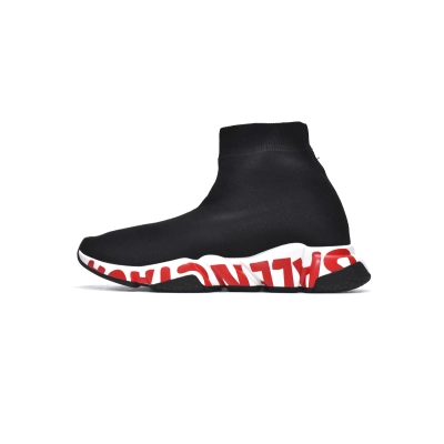 PKGoden  Balenciaga Speed Black Red 01