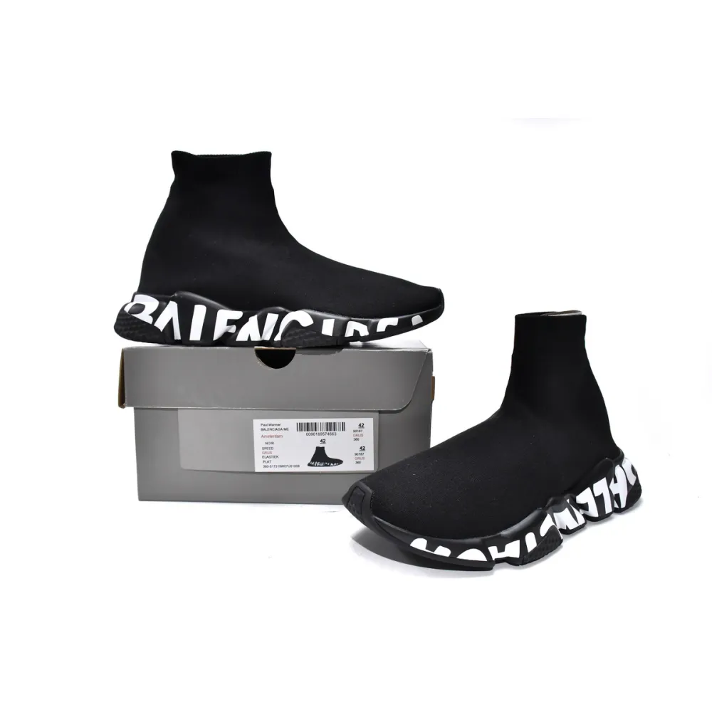 PKGoden  Balenciaga Speed Graffiti Trainers Black