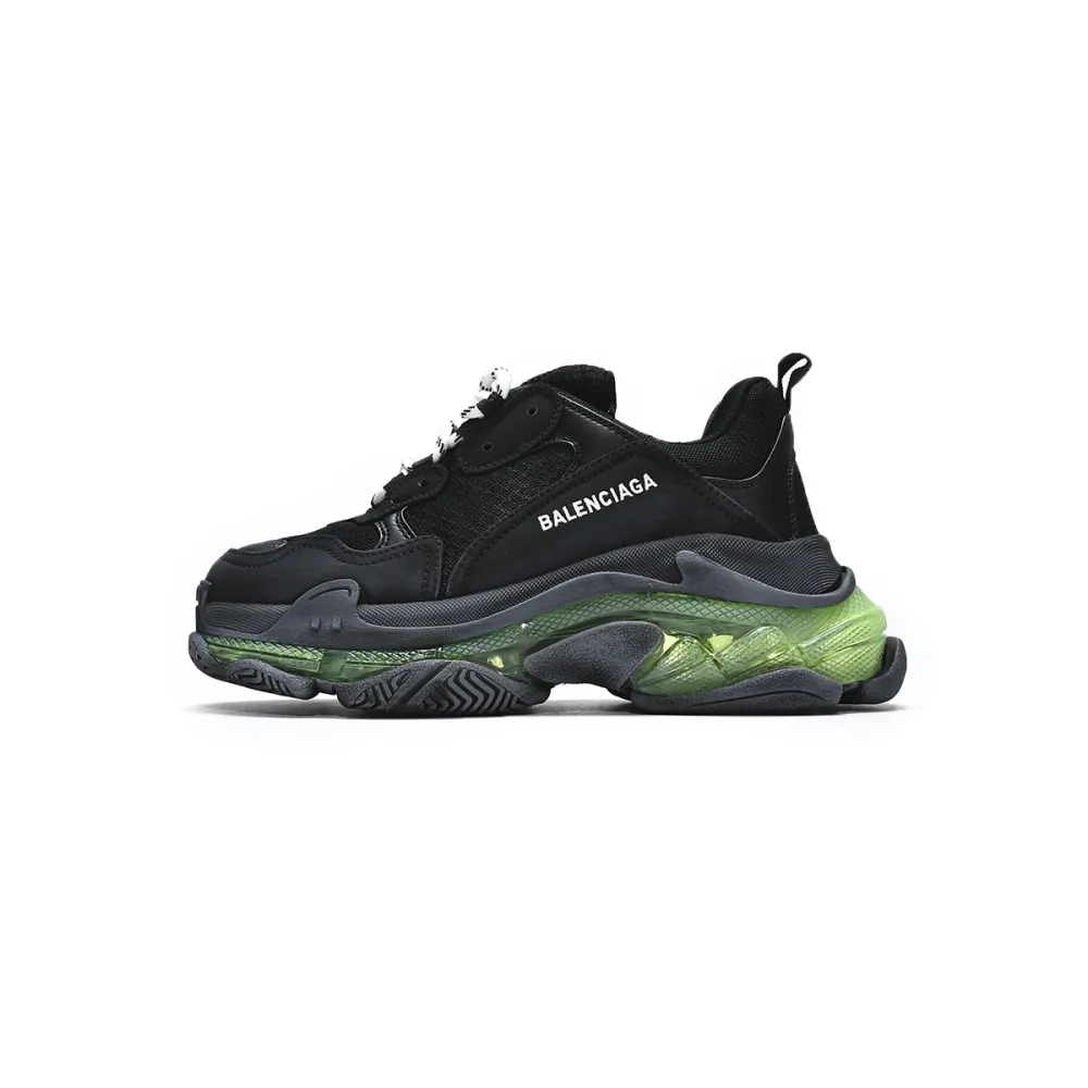 Balenciaga Triple S Black Green 544351 W09ON 1047 