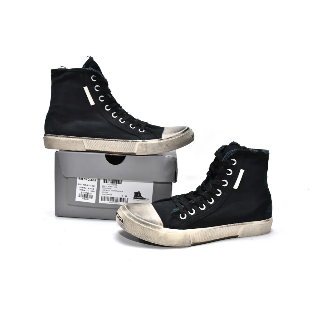 PKGoden  Balenciaga Paris High Destroyed - Black White 688752 W3RC1 1090 