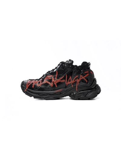 PKGoden   Balenciaga Runner Black And Red Characters 677402 W3RB1 0102  01