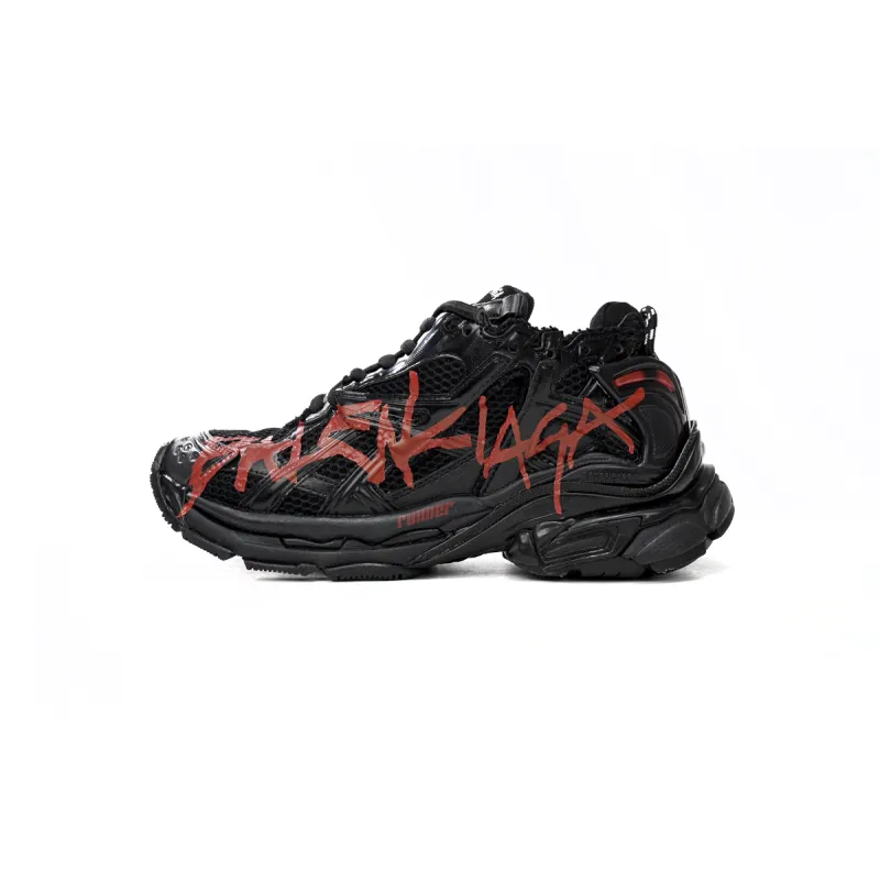 Balenciaga Runner Black And Red Characters 677402 W3RB1 0102 