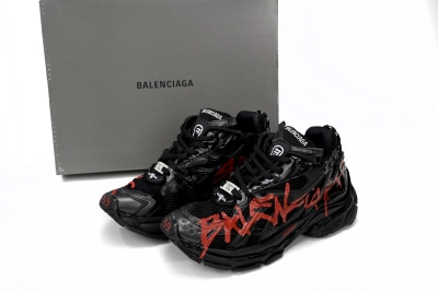 PKGoden   Balenciaga Runner Black And Red Characters 677402 W3RB1 0102  02