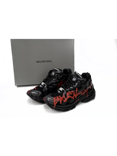 PKGoden   Balenciaga Runner Black And Red Characters 677402 W3RB1 0102  02