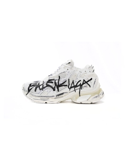 PKGoden   Balenciaga Runner White And Black Characters 677402 W3RBQ 9010  01