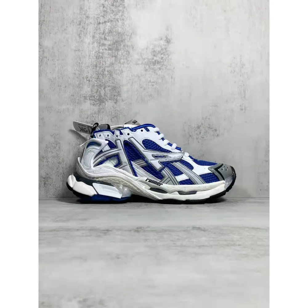 PKGoden  Balenciaga Runner White Blue 677403W3RB34912