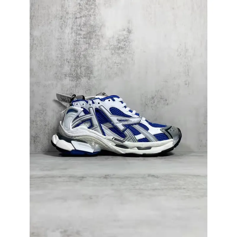 PKGoden  Balenciaga Runner White Blue 677403W3RB34912