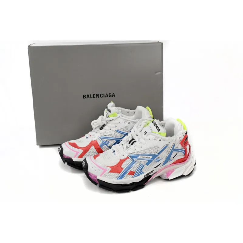 PKGoden  Balenciaga Runner White Blue Red 677402 W3RB6 9645 