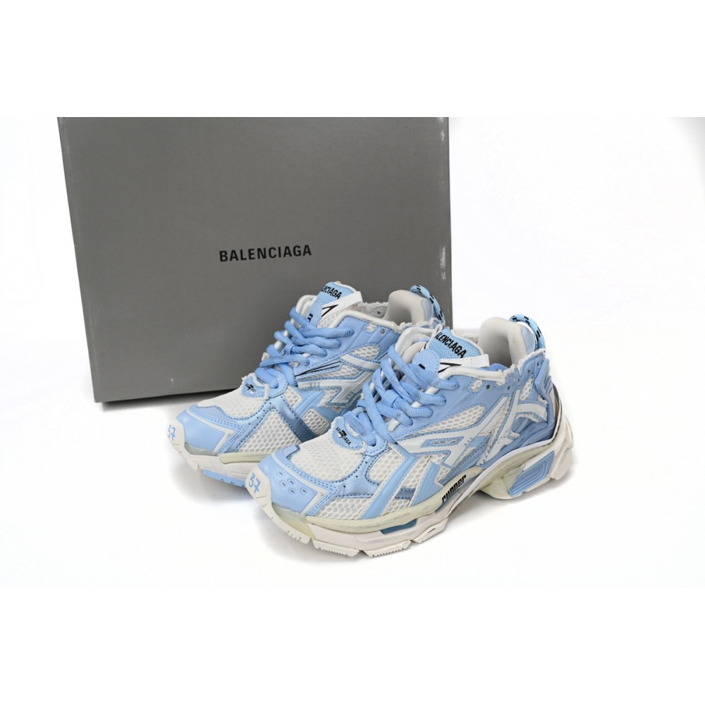 PKGoden  Balenciaga Runner White Light Blue 677402 W3RB2 9744 