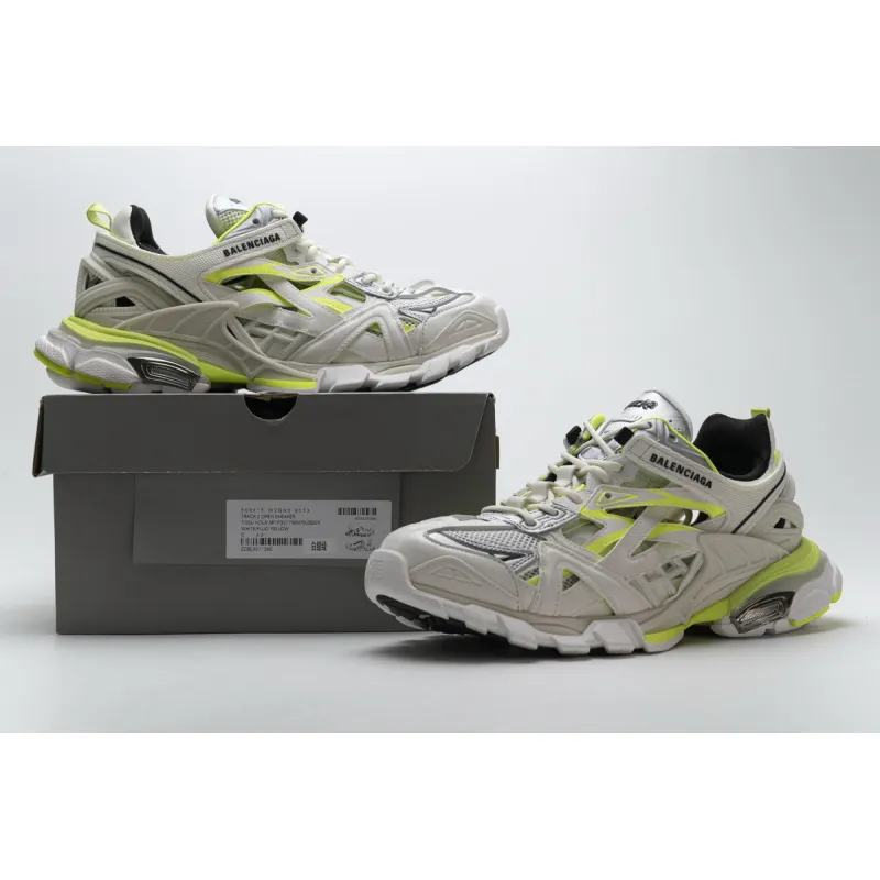 PK Balenciaga Track 2 Sneaker White Fluo Yellow 568515 W2ON3 9073 