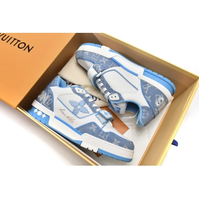 Louis Vuitton Trainer Blue Cloth Surface GO0232  02