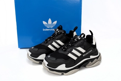PKGoden    Balenciaga Triple S Black And White Bars 712764 W2ZB2 1090  02