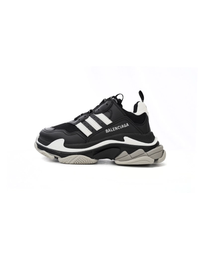 PKGoden    Balenciaga Triple S Black And White Bars 712764 W2ZB2 1090  01