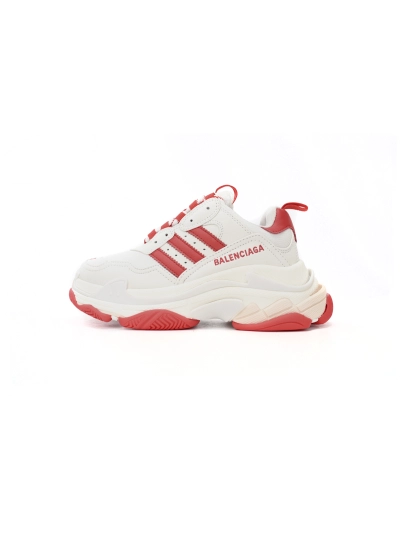 PKGoden   adidas x Balenciaga Triple S White Red Bar 01
