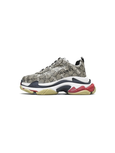 PKGoden   Gucci x Balenciaga Triple S Black Red 01