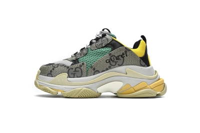 PKGoden   Gucci x Balenciaga Triple S Grey Green 01