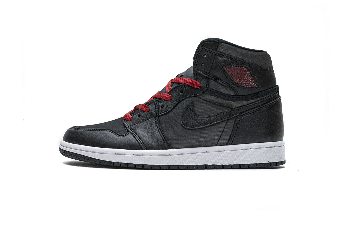 PKgoden Jordan 1 Retro High Black Satin Gym Red,555088-060