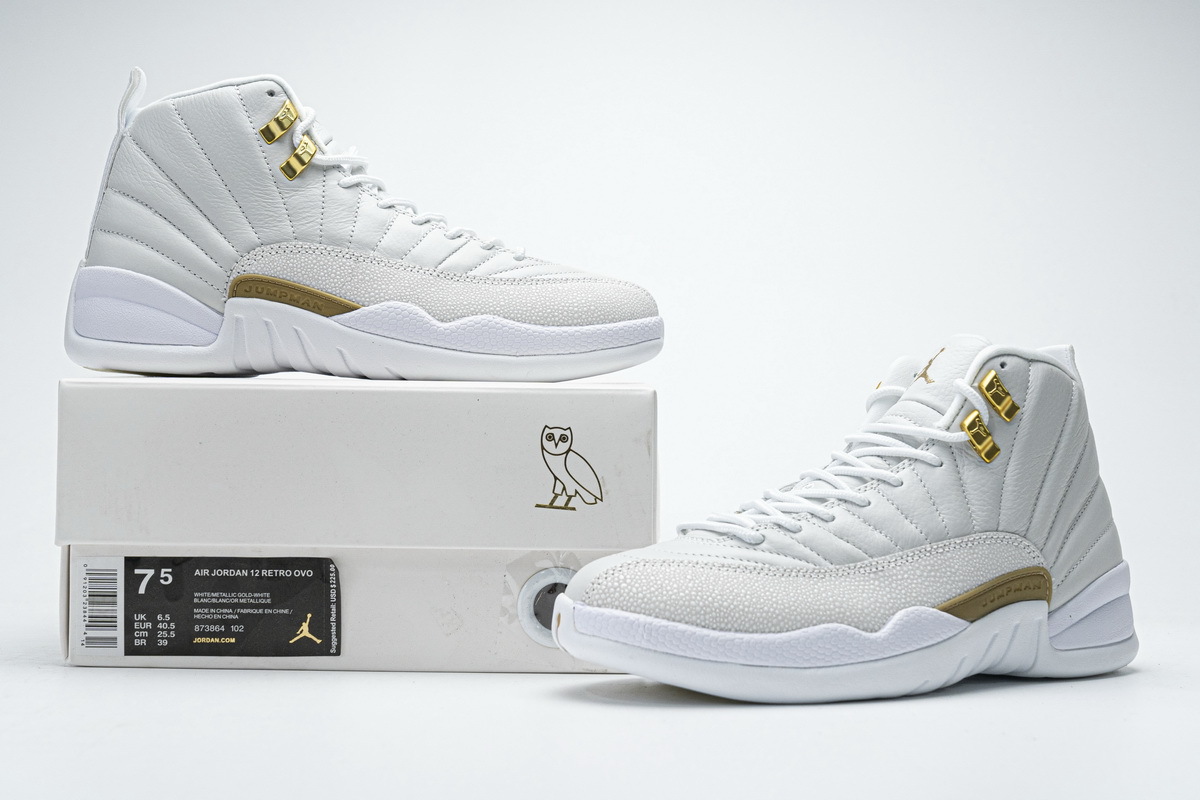 PKgoden Jordan 12 Retro OVO White, 873864-102