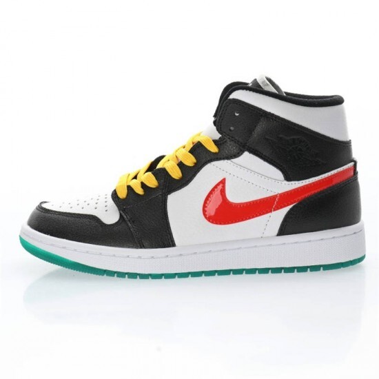 PKgoden Jordan 1 Mid Alternate Swooshes Red Yellow (W) BQ6472-063