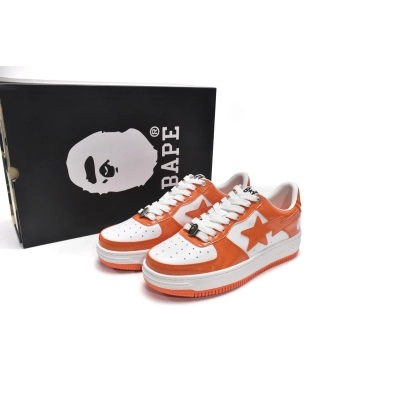 PKGoden A Bathing Ape Bape Sta Patent Leather Orange White 1I70-191-002 02