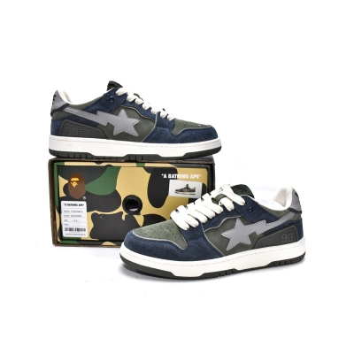  A Bathing Ape Bape SK8 Sta Army Green Dark Blue 1H80-191-019 02