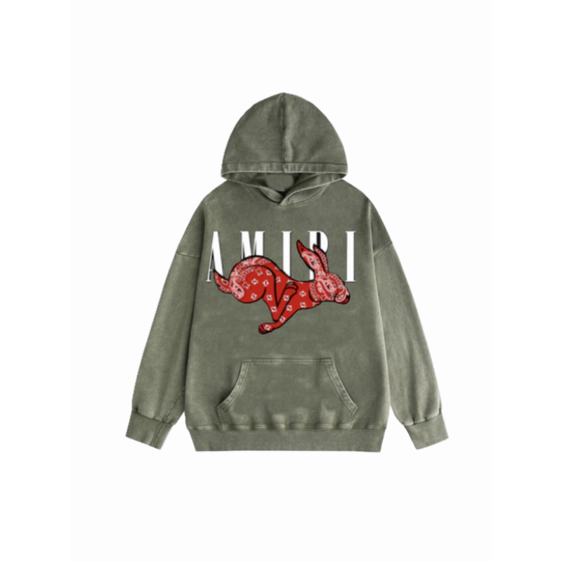  Amiri Hoodie Black and Green, syt076