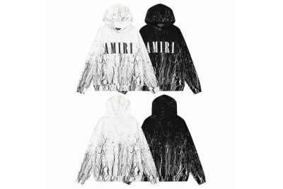  Amiri Hoodie Black and White, 6ht9228 01