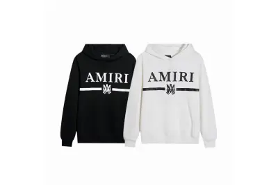  Amiri Hoodie Black and White, mrt9006 01