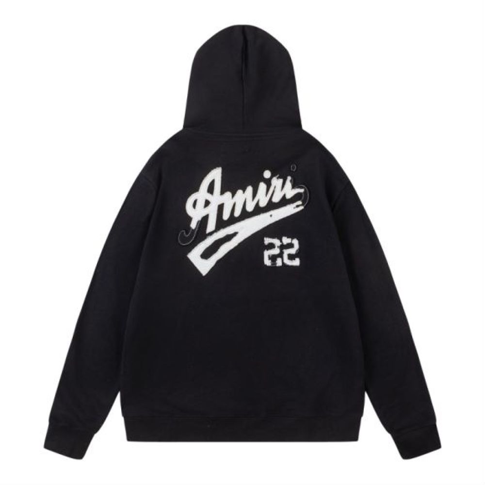 Amiri Hoodie Black and White and Blue, 19st7087