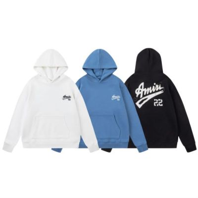 Amiri Hoodie Black and White and Blue, 19st7087 01
