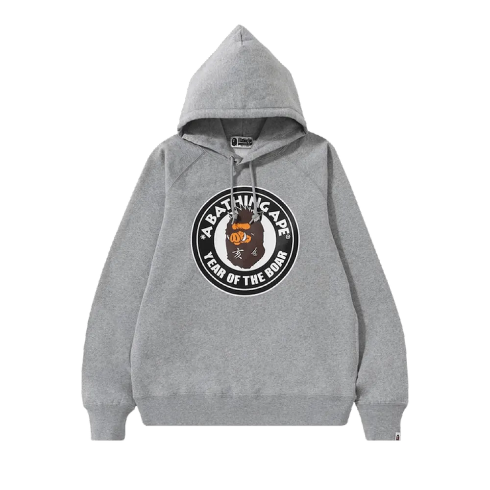 BAPE Year Of The Boar Pullover Hoodie Grey 1I20 115 004