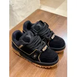 Louis Vuitton Trainer Maxi Black Brown Suede 1ABM30