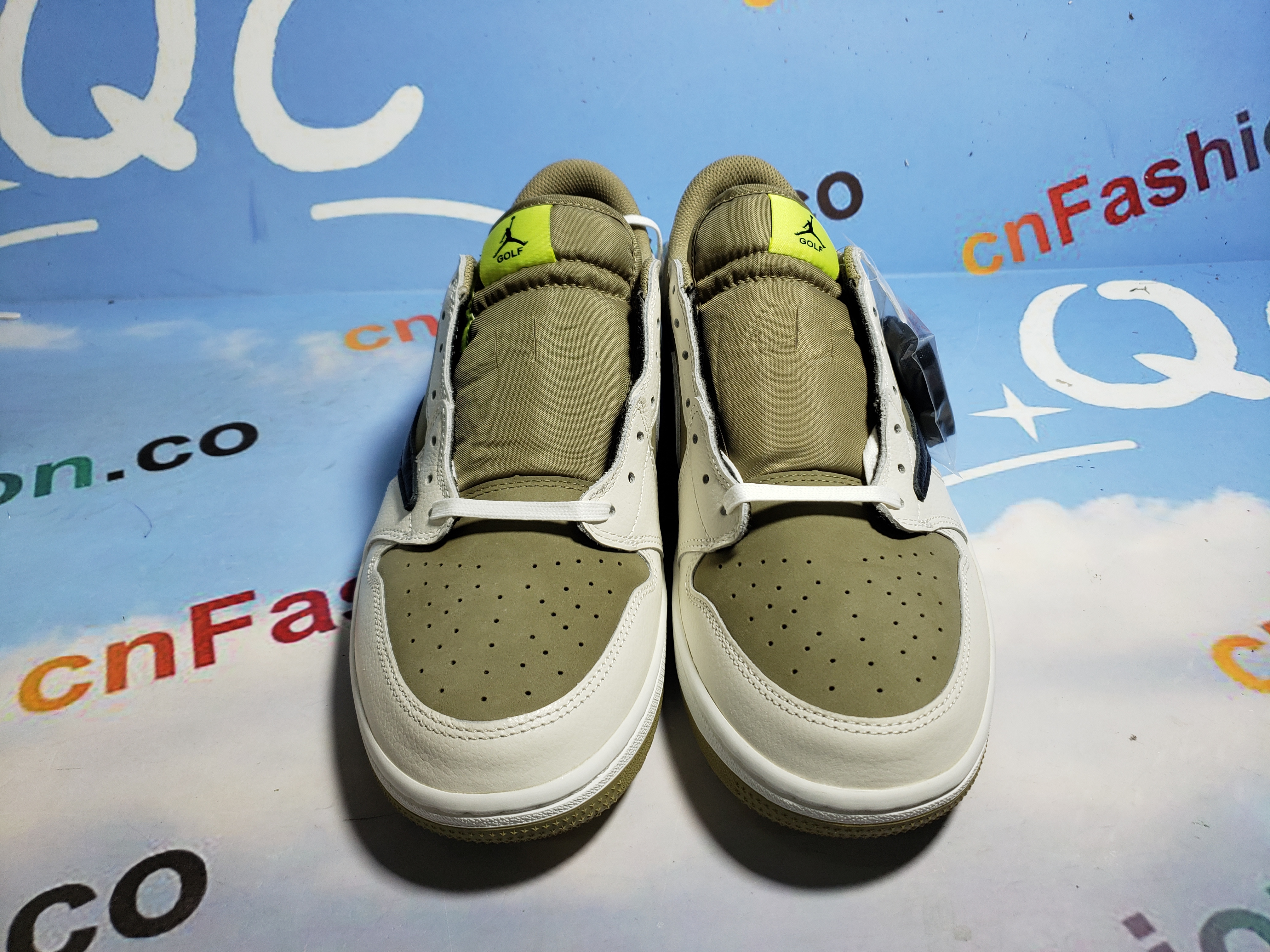 PKGoden Jordan 1 Retro Low Golf Travis Scott Neutral Olive, FZ3124-200
