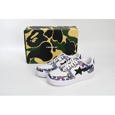 Special Sale A Bathing Ape Bape Sta Low White Purple Color Spray,1J22 291 004 02