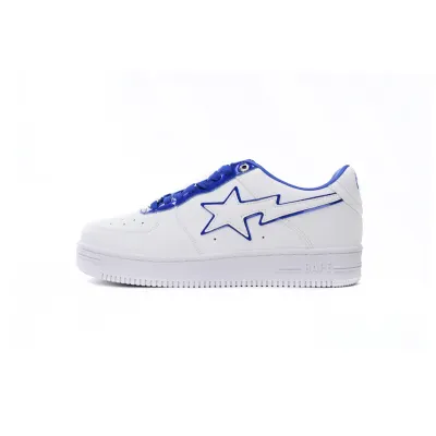 Special Sale A Bathing Ape Bape Sta Low White and Blue Border,1J30-191-017 02