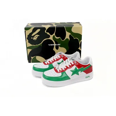 Special Sale A Bathing Ape Bape Sta Low Red White Green,1180-191-004 02