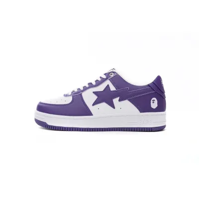 Special Sale A Bathing Ape Bape Sta Low White Purple,1170-0191-007 02